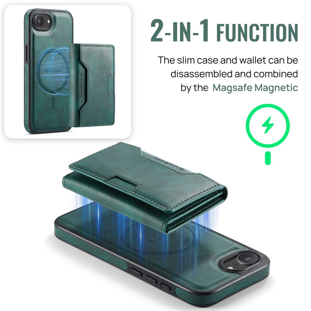 MAGKING K4 Series For iPhone 17e / 16e Case Compatible with MagSafe Detachable Wallet PU TPU PC Phone Cover