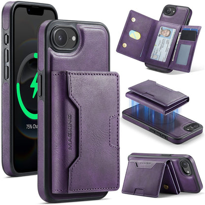 MAGKING K4 Series For iPhone 17e / 16e Case Compatible with MagSafe Detachable Wallet PU TPU PC Phone Cover