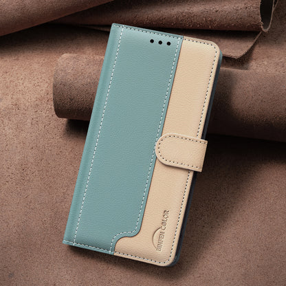 BINFEN COLOR For Samsung Galaxy S26+ Leather Case  Splicing Color RFID Blocking Wallet Stand Phone Cover