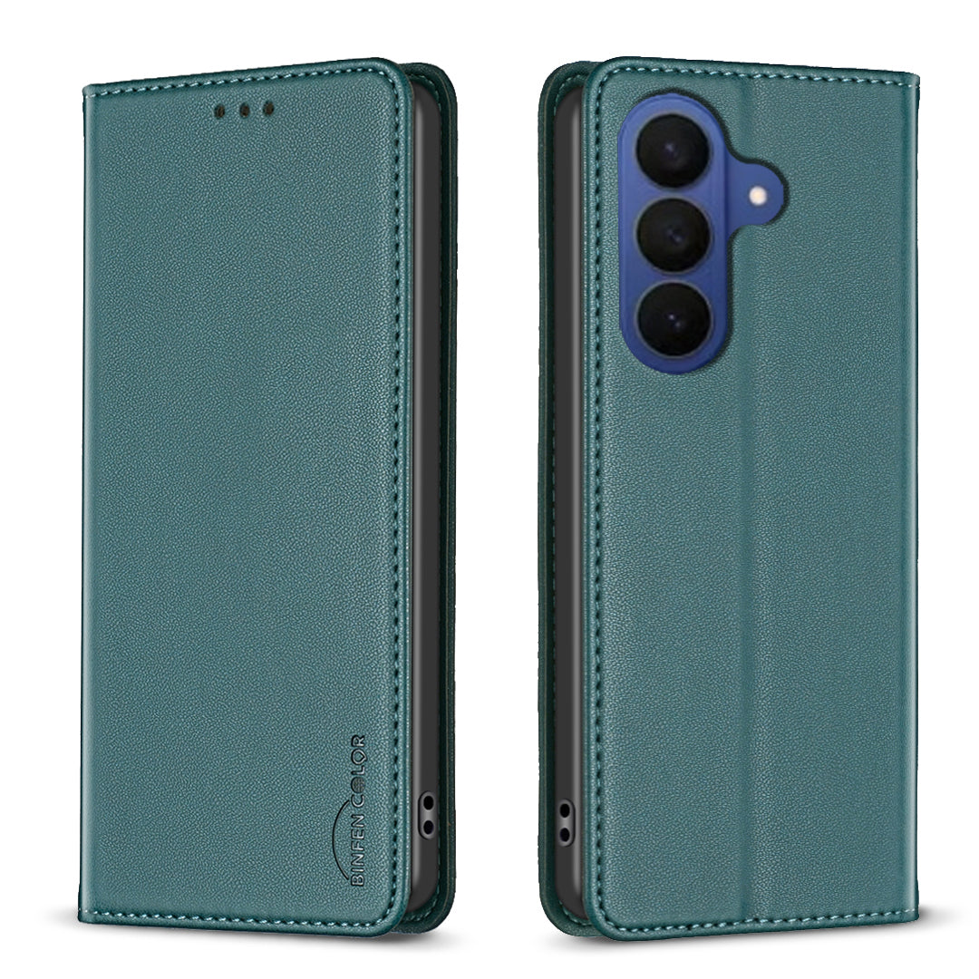 BINFEN COLOR For Samsung Galaxy S26+ Leather Case  BF18 Phone Stand Cover with Card Slots