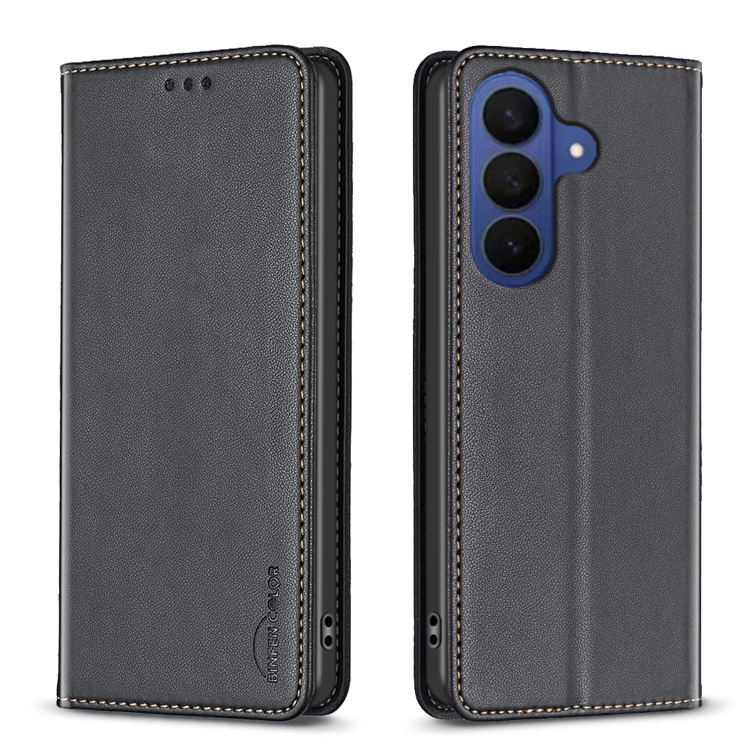 BINFEN COLOR For Samsung Galaxy S26+ Leather Case  BF18 Phone Stand Cover with Card Slots