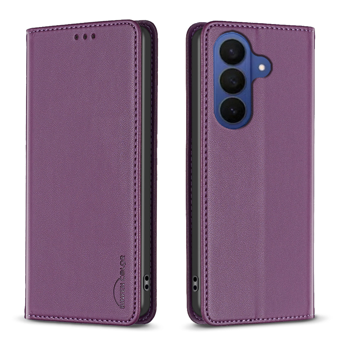 BINFEN COLOR For Samsung Galaxy S26+ Leather Case  BF18 Phone Stand Cover with Card Slots