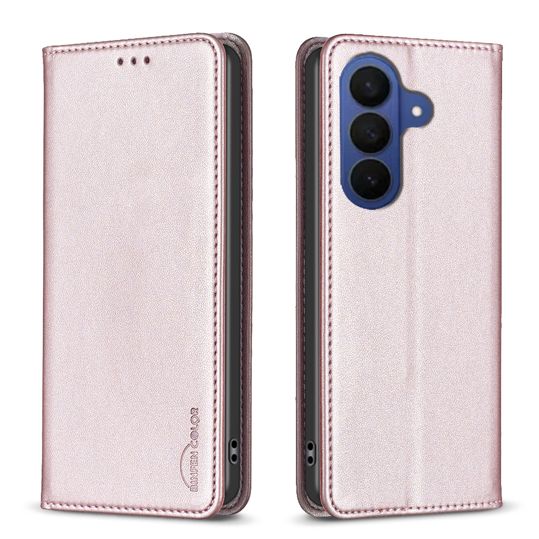 BINFEN COLOR For Samsung Galaxy S26+ Leather Case  BF18 Phone Stand Cover with Card Slots