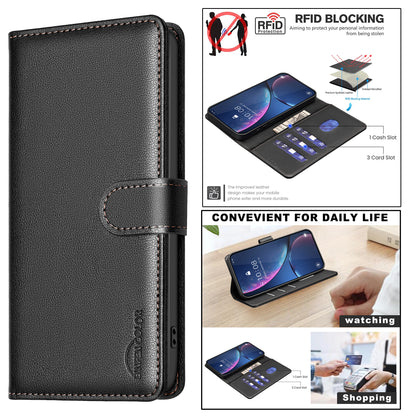 BINFEN COLOR For Samsung Galaxy S26+ Leather Case  BF32 Wallet RFID Blocking Phone Cover