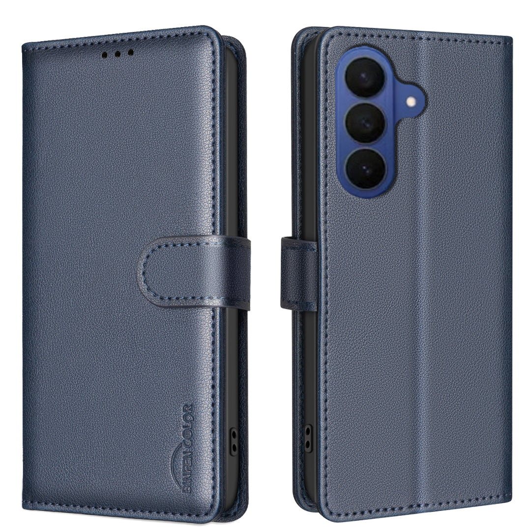 BINFEN COLOR For Samsung Galaxy S26+ Leather Case  BF32 Wallet RFID Blocking Phone Cover