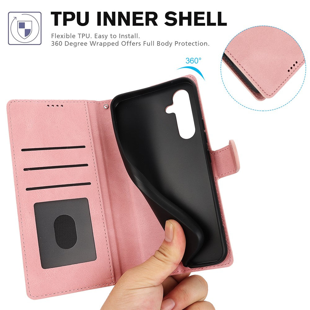 For Samsung Galaxy S26+ Case PU Leather Phone Cover with Wallet Stand