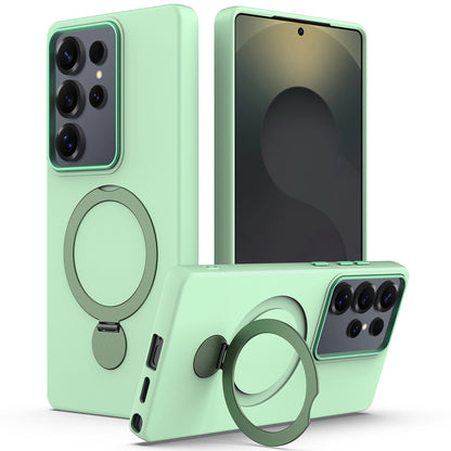 For Samsung Galaxy S25 Ultra Phone Case with Rotating Ring Kickstand TPU + PC Back Cover