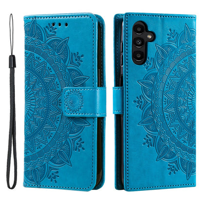 For Samsung Galaxy S26+ Stand Case Imprinted Totem PU Leather Wallet Phone Cover with Wrist Strap