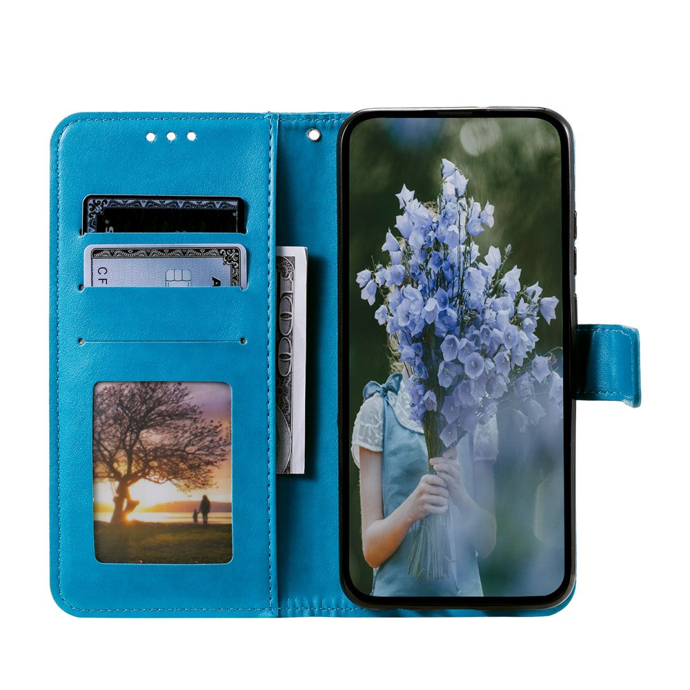 For Samsung Galaxy S26+ Stand Case Imprinted Totem PU Leather Wallet Phone Cover with Wrist Strap