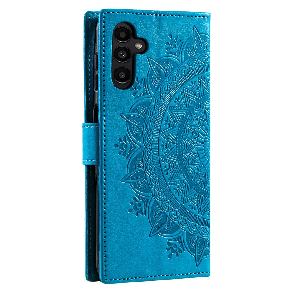 For Samsung Galaxy S26+ Stand Case Imprinted Totem PU Leather Wallet Phone Cover with Wrist Strap