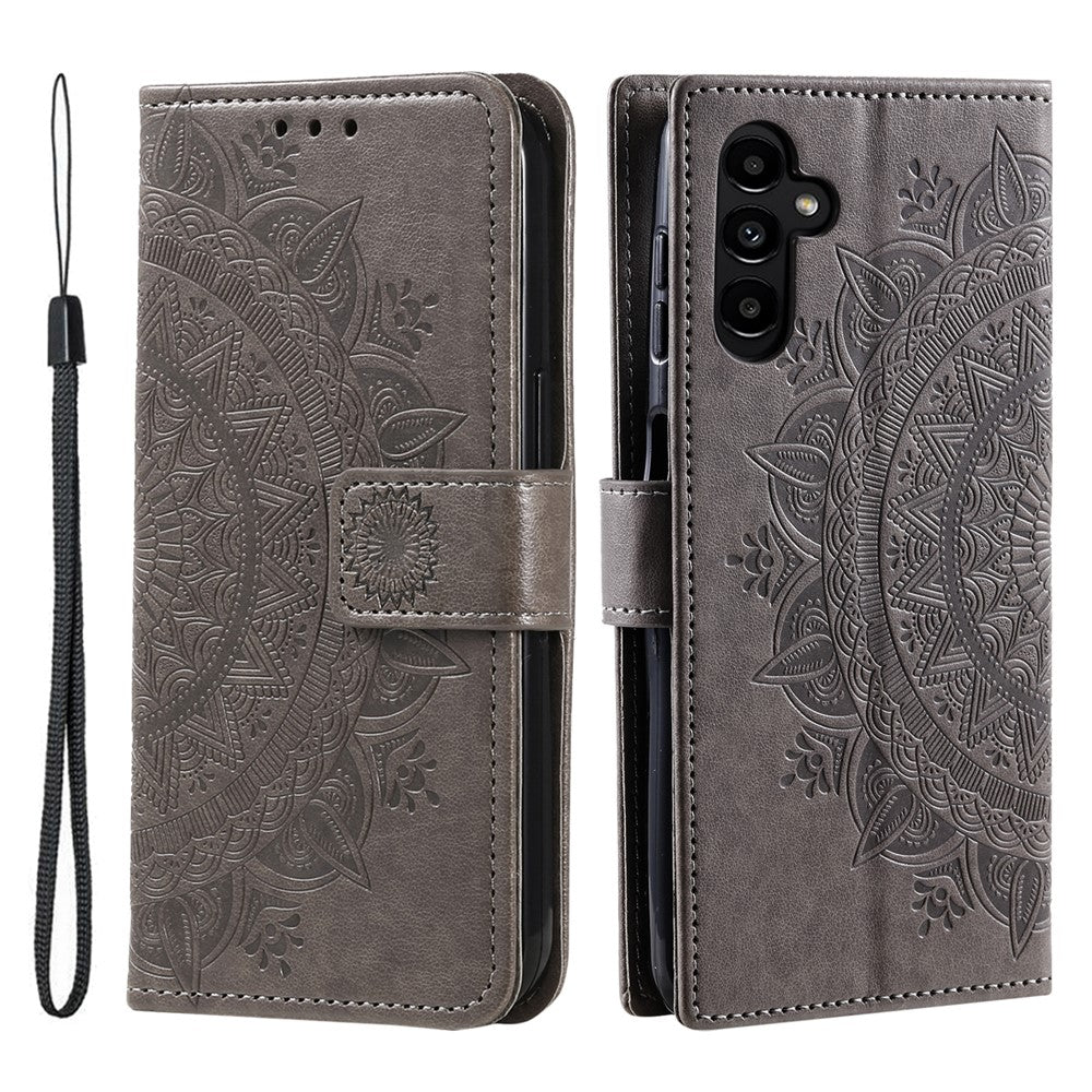 For Samsung Galaxy S26+ Stand Case Imprinted Totem PU Leather Wallet Phone Cover with Wrist Strap