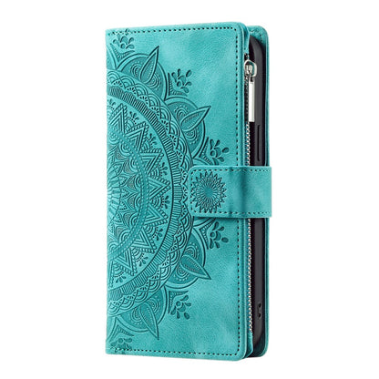 For Samsung Galaxy S26+ Wallet Case Mandala Flower Pattern PU Leather Phone Cover with Wrist Strap