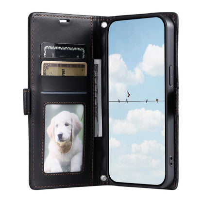 For Samsung Galaxy S26+ Leather Case Rhombus Texture Wallet Stand Phone Cover with Wrist Strap