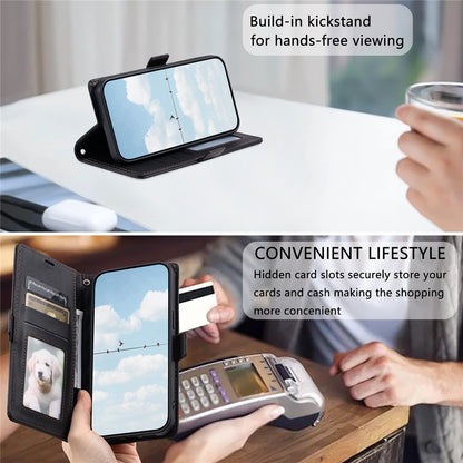 For Samsung Galaxy S26+ Leather Case Rhombus Texture Wallet Stand Phone Cover with Wrist Strap