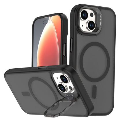 For iPhone 15 Case Foldable Kickstand Matte PC + TPU Phone Cover Compatible with MagSafe
