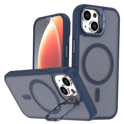 For iPhone 15 Case Foldable Kickstand Matte PC + TPU Phone Cover Compatible with MagSafe