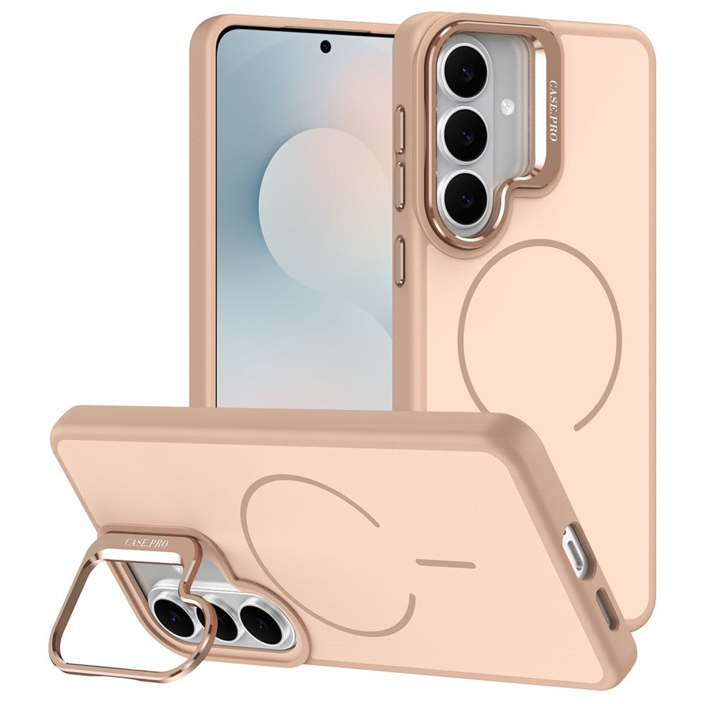 For Samsung Galaxy S26+ Magnetic Case Skin-touch PC + TPU Phone Cover with Foldable Kickstand