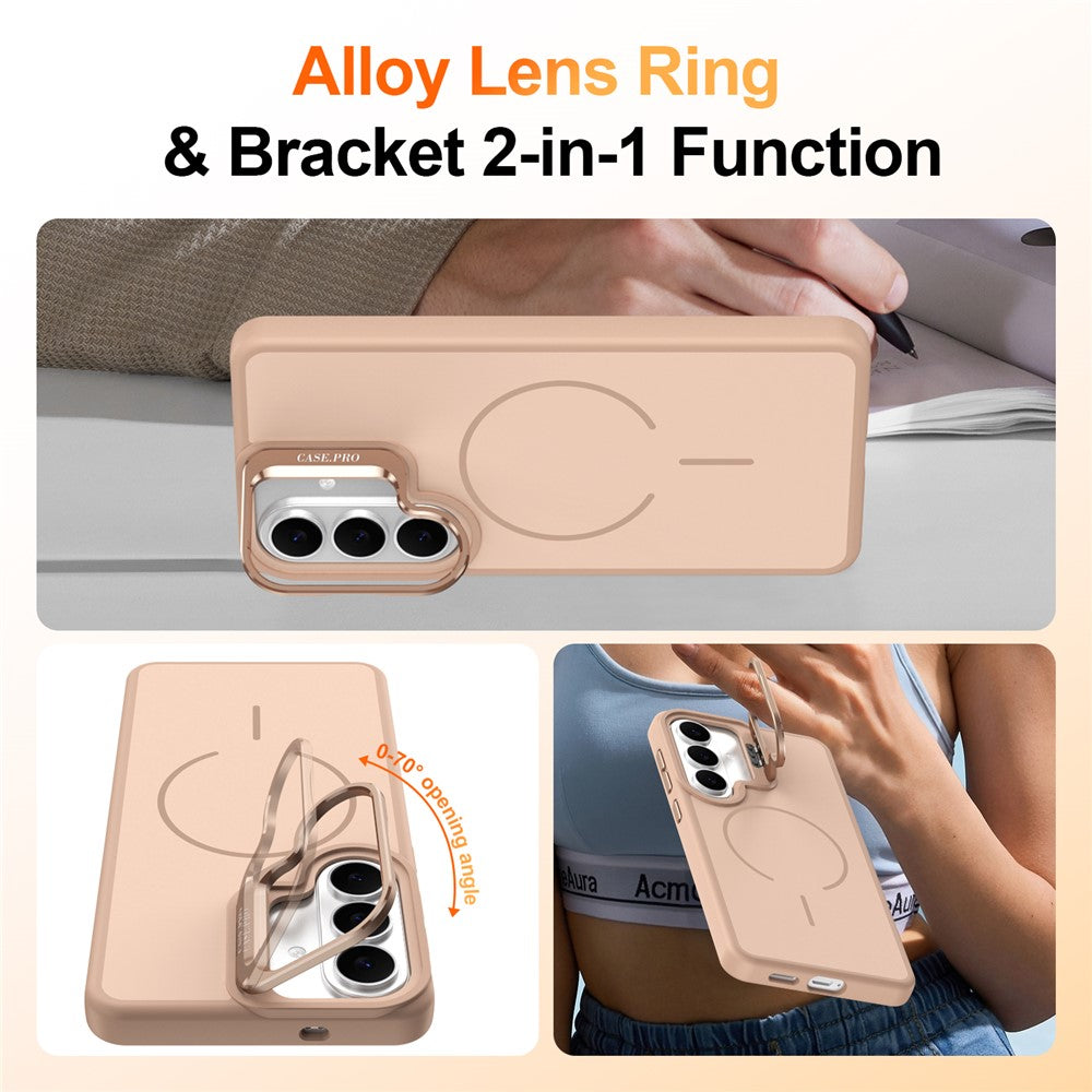For Samsung Galaxy S26+ Magnetic Case Skin-touch PC + TPU Phone Cover with Foldable Kickstand