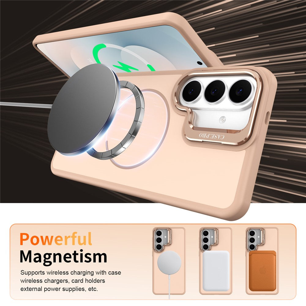 For Samsung Galaxy S26+ Magnetic Case Skin-touch PC + TPU Phone Cover with Foldable Kickstand
