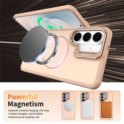 For Samsung Galaxy S26+ Magnetic Case Skin-touch PC + TPU Phone Cover with Foldable Kickstand