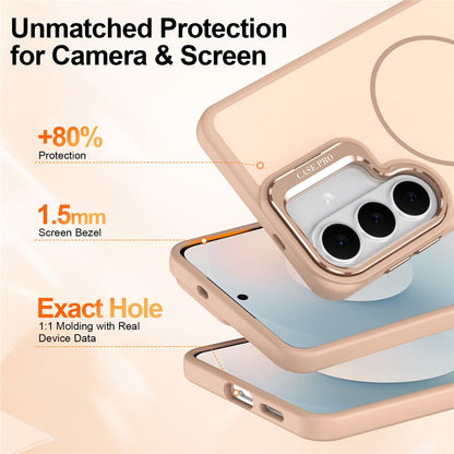 For Samsung Galaxy S26+ Magnetic Case Skin-touch PC + TPU Phone Cover with Foldable Kickstand