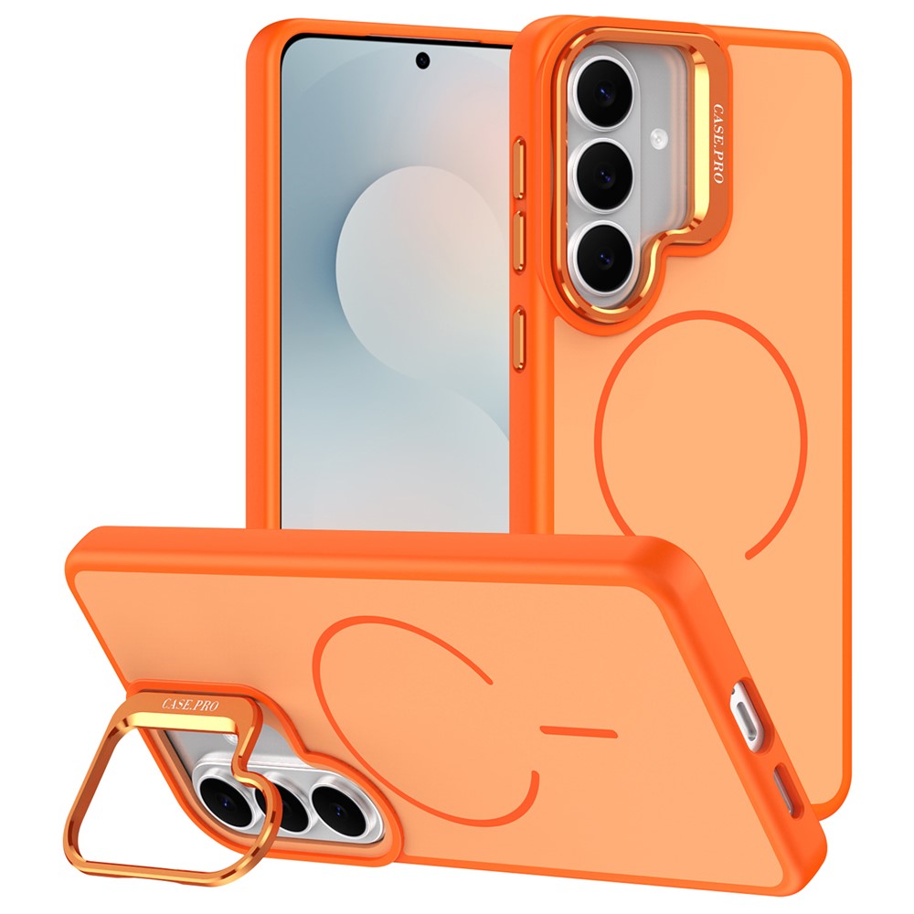 For Samsung Galaxy S26+ Magnetic Case Skin-touch PC + TPU Phone Cover with Foldable Kickstand