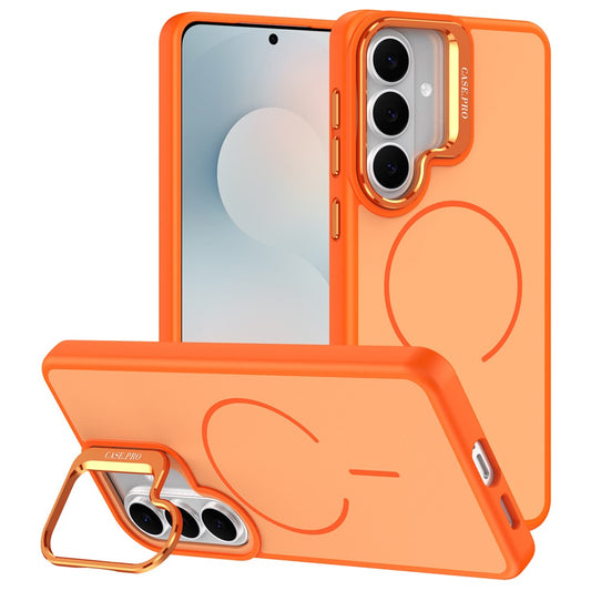 For Samsung Galaxy S26+ Magnetic Case Skin-touch PC + TPU Phone Cover with Foldable Kickstand