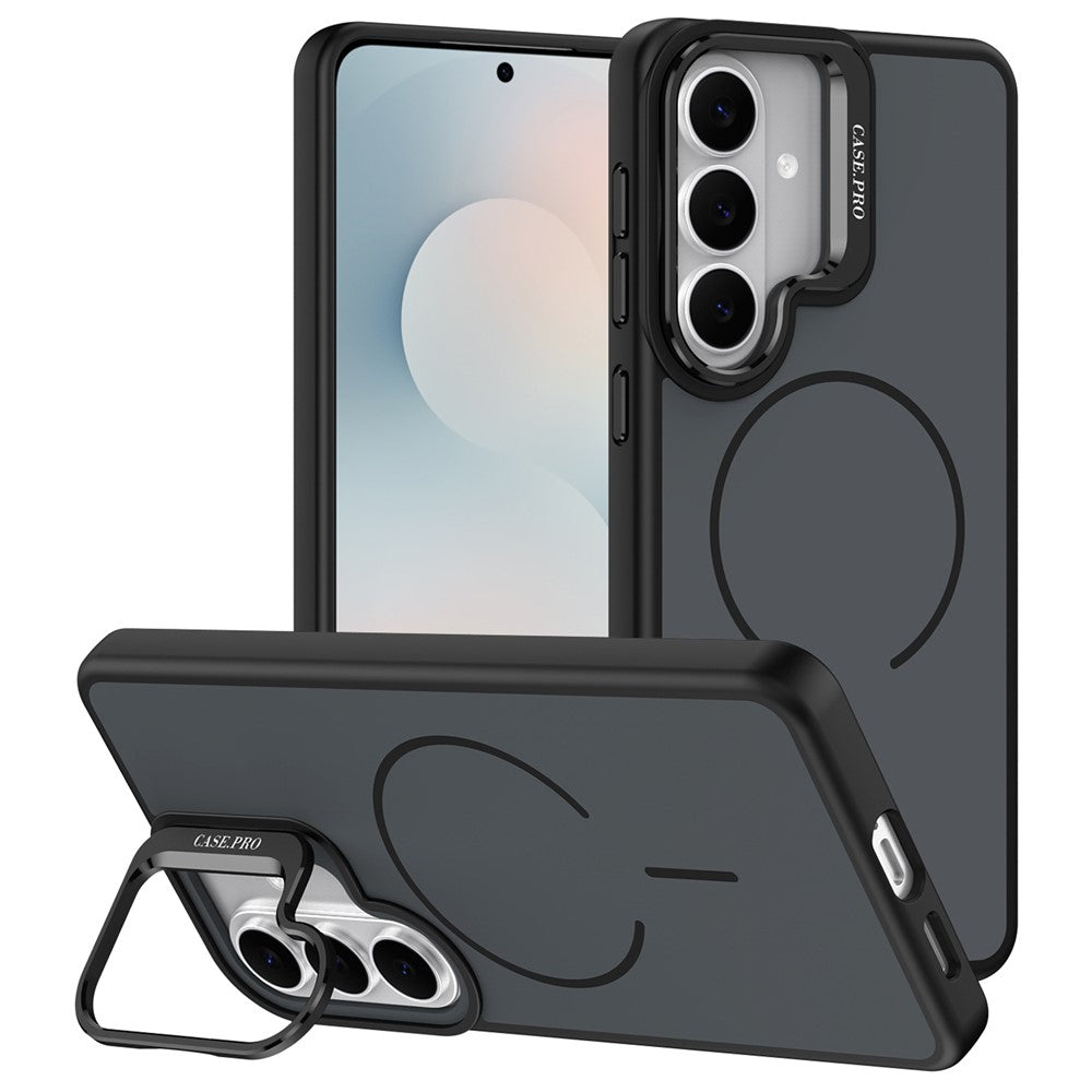 For Samsung Galaxy S26+ Magnetic Case Skin-touch PC + TPU Phone Cover with Foldable Kickstand