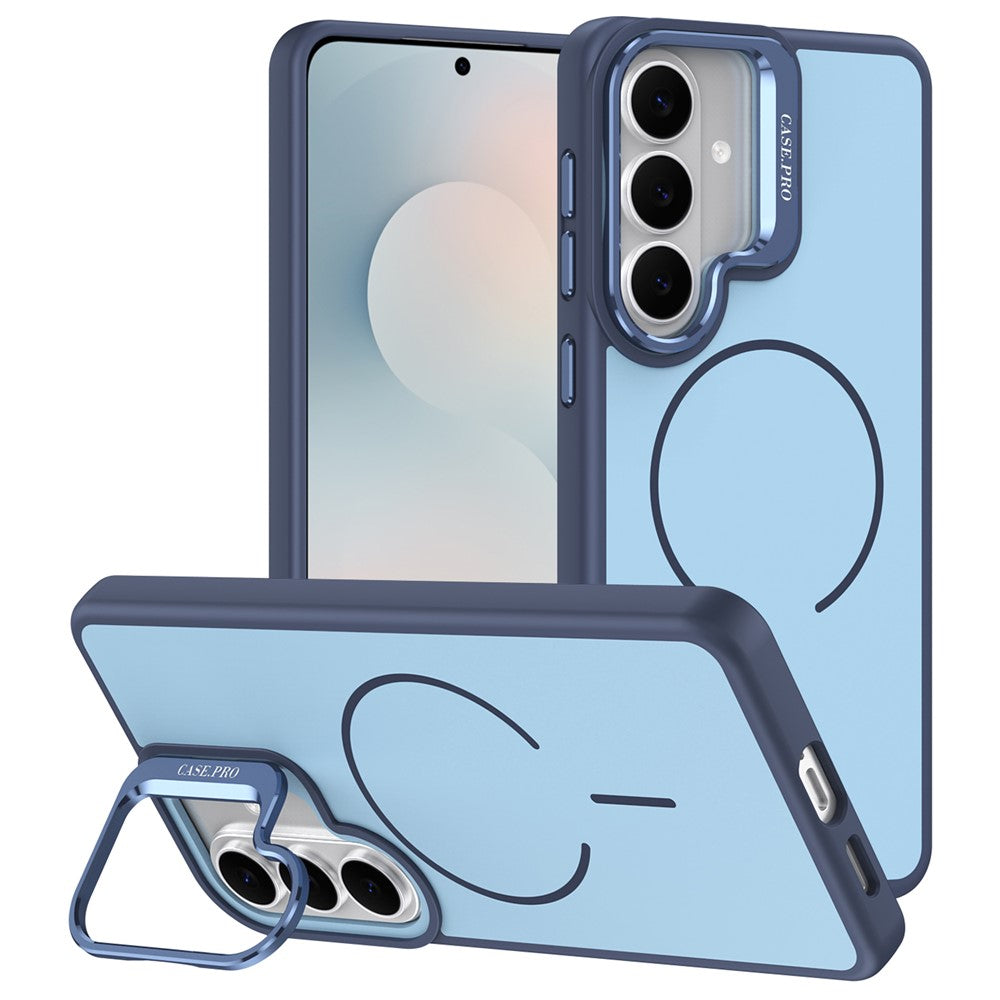 For Samsung Galaxy S26+ Magnetic Case Skin-touch PC + TPU Phone Cover with Foldable Kickstand