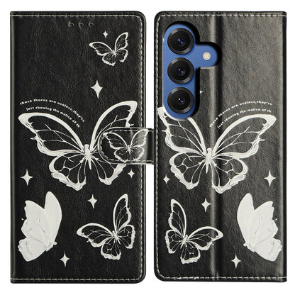 For Samsung Galaxy S26+ Case Pattern Printing Wallet Stand Flip Leather Phone Cover with Strap