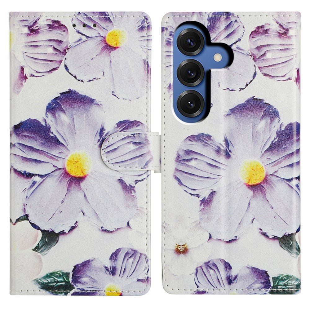 For Samsung Galaxy S26+ Case Pattern Printing Wallet Stand Flip Leather Phone Cover with Strap