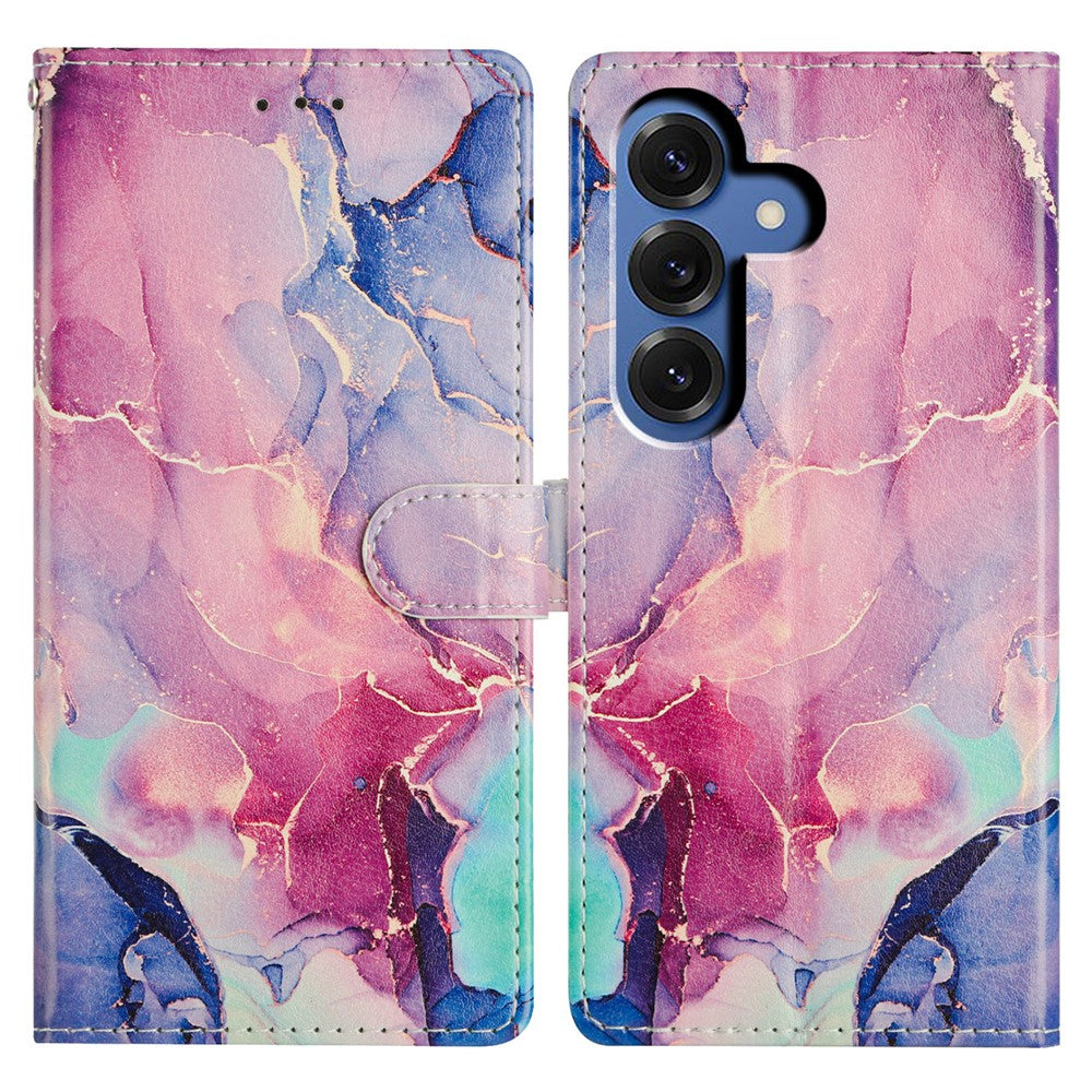 For Samsung Galaxy S26+ Case Pattern Printing Wallet Stand Flip Leather Phone Cover with Strap