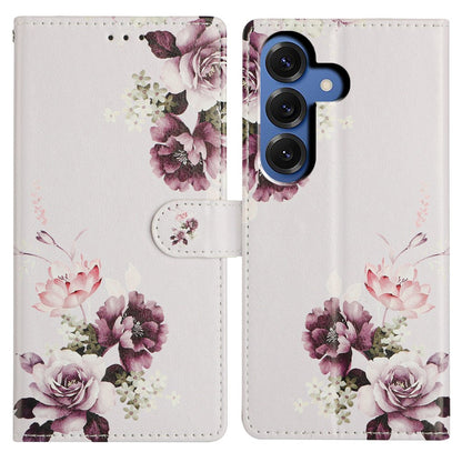 For Samsung Galaxy S26+ Case Pattern Printing Wallet Stand Flip Leather Phone Cover with Strap