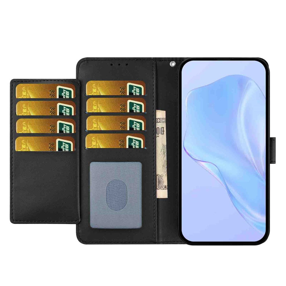 For Samsung Galaxy S26+ Wallet Case with Strap   /   Multiple Card Slots Solid Color Leather Stand Phone Cover