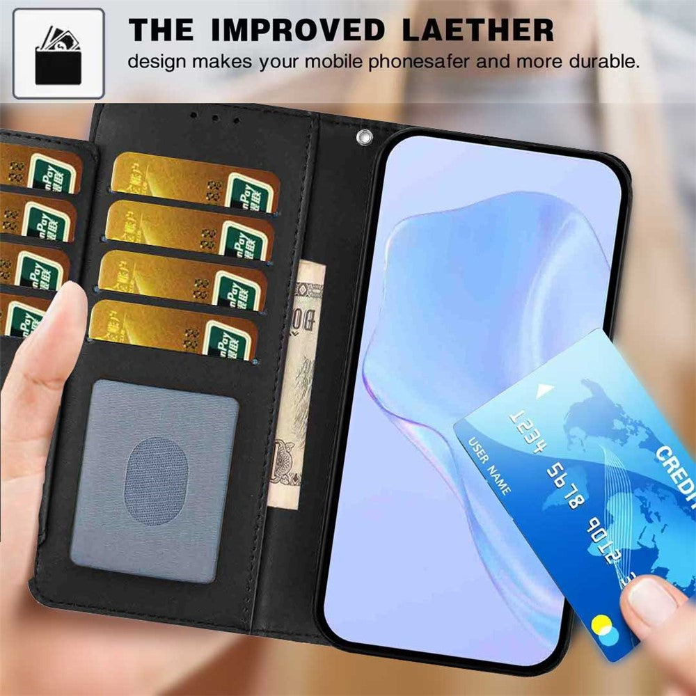 For Samsung Galaxy S26+ Wallet Case with Strap   /   Multiple Card Slots Solid Color Leather Stand Phone Cover