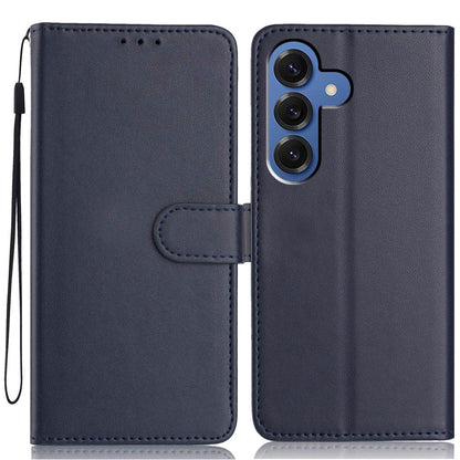 For Samsung Galaxy S26+ Wallet Case with Strap   /   Multiple Card Slots Solid Color Leather Stand Phone Cover