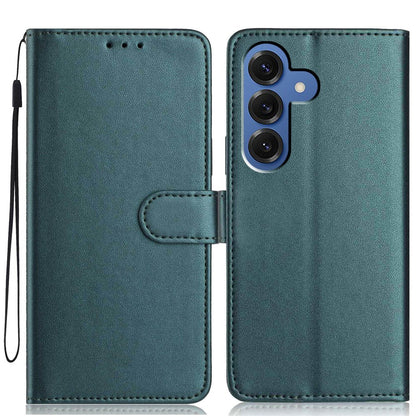 For Samsung Galaxy S26+ Wallet Case with Strap   /   Multiple Card Slots Solid Color Leather Stand Phone Cover