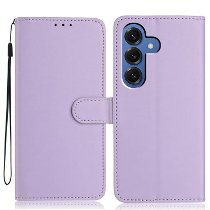 For Samsung Galaxy S26+ Wallet Case with Strap   /   Multiple Card Slots Solid Color Leather Stand Phone Cover