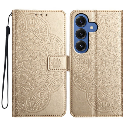 For Samsung Galaxy S26+ Leather Case with Card Slots Mandala Pattern Phone Cover Stand