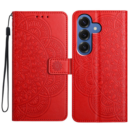 For Samsung Galaxy S26+ Leather Case with Card Slots Mandala Pattern Phone Cover Stand
