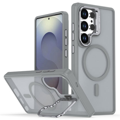 For Samsung Galaxy S25 Ultra Case Foldable Kickstand Matte PC + TPU Phone Cover Magnetic Case