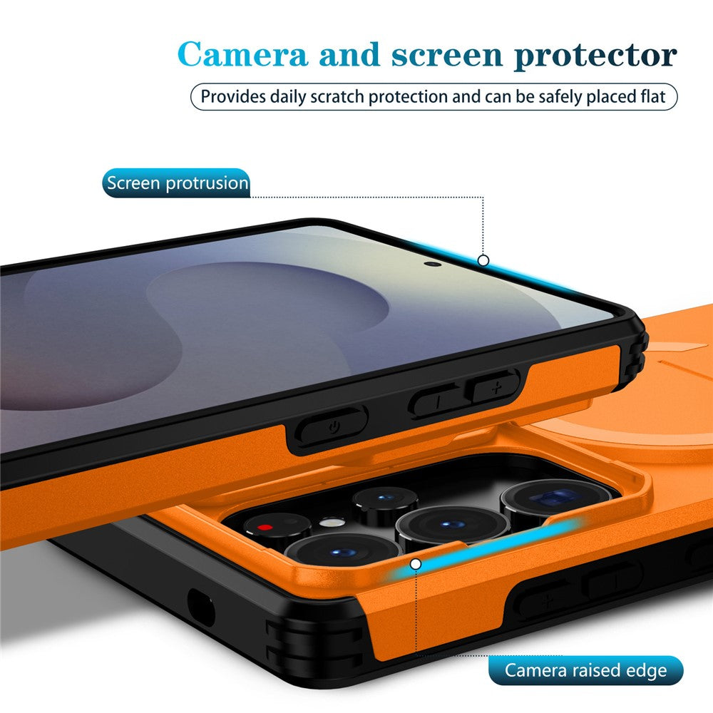 For Samsung Galaxy S25 Ultra Case Kickstand Camera Slider PC + TPU Phone Cover Magnetic Case