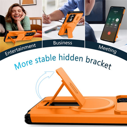 For Samsung Galaxy S25 Ultra Case Kickstand Camera Slider PC + TPU Phone Cover Magnetic Case