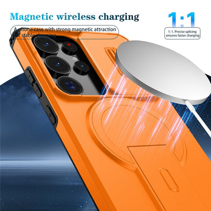 For Samsung Galaxy S25 Ultra Case Kickstand Camera Slider PC + TPU Phone Cover Magnetic Case