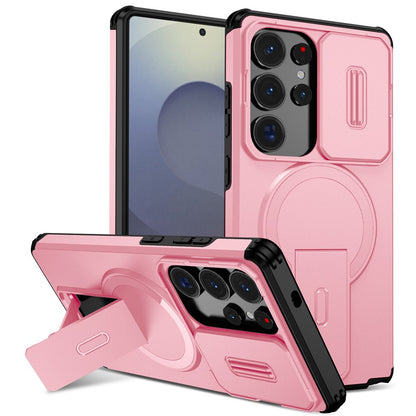 For Samsung Galaxy S25 Ultra Case Kickstand Camera Slider PC + TPU Phone Cover Magnetic Case
