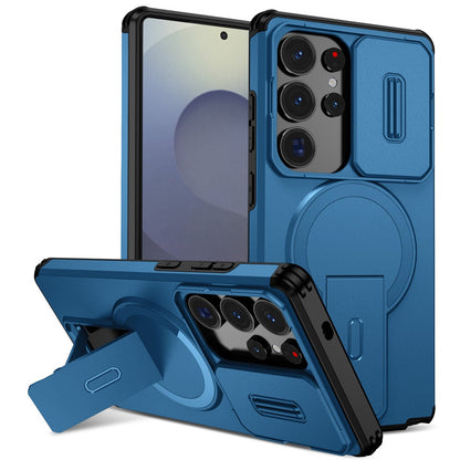 For Samsung Galaxy S25 Ultra Case Kickstand Camera Slider PC + TPU Phone Cover Magnetic Case