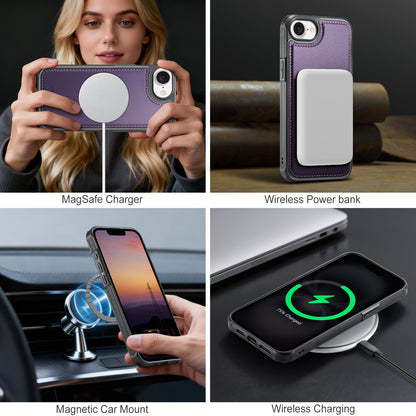 JEEHOOD For iPhone 17e / 16e Case  J10  Compatible with MagSafe Leather Back Phone Cover with Detachable Card Holder Kickstand