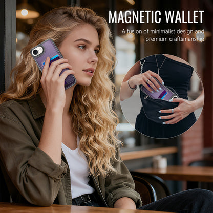 JEEHOOD For iPhone 17e / 16e Case  J10  Compatible with MagSafe Leather Back Phone Cover with Detachable Card Holder Kickstand