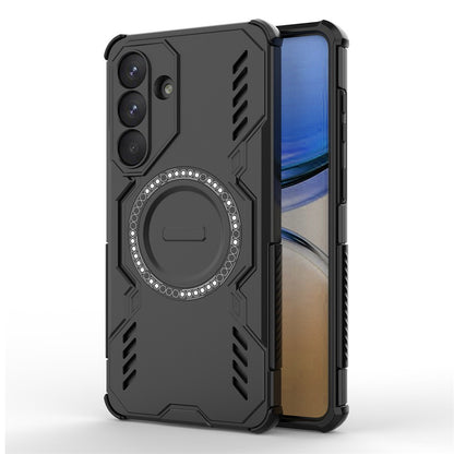 For Samsung Galaxy S26+ Magnetic Case Butterfly Armor Hollow Heat Dissipation PC + TPU Phone Cover