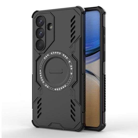 For Samsung Galaxy S26+ Magnetic Case Butterfly Armor Hollow Heat Dissipation PC + TPU Phone Cover